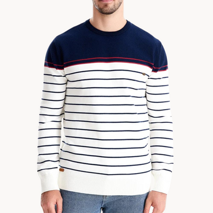 Charles - Atlantic Striped Cotton Sweater