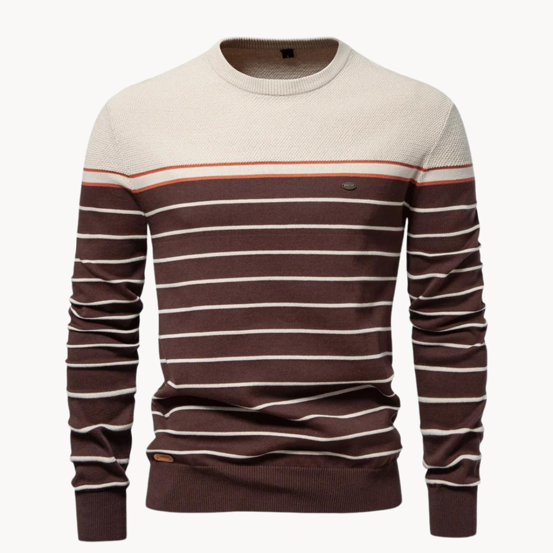 Charles - Atlantic Striped Cotton Sweater