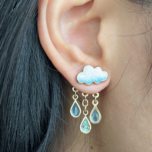 Earrings with raindrops (Pair)