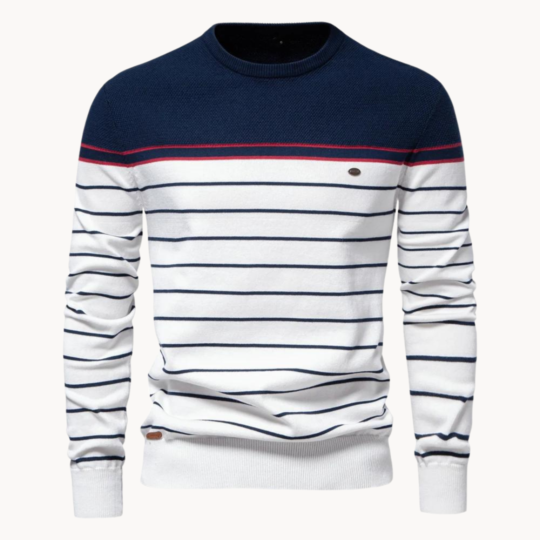 Charles - Atlantic Striped Cotton Sweater