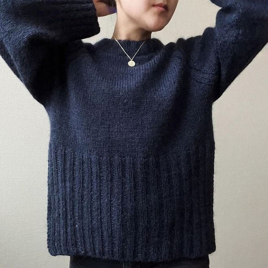 Navy Round Neck Plain Jumper