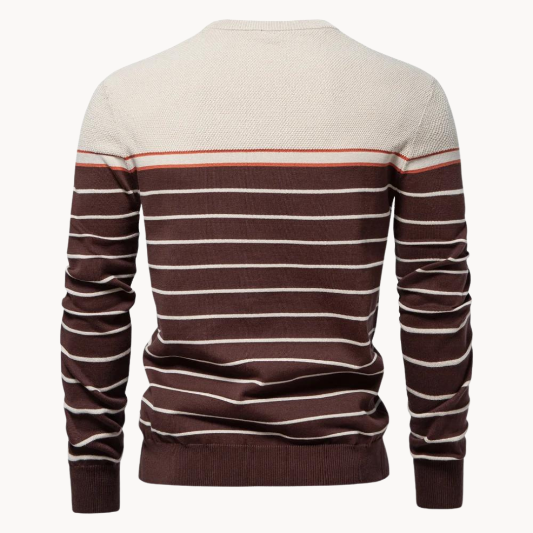 Charles - Atlantic Striped Cotton Sweater