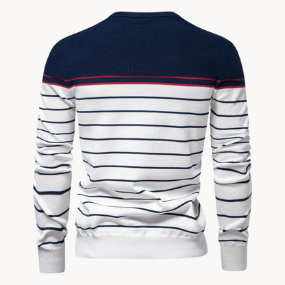 Charles - Atlantic Striped Cotton Sweater