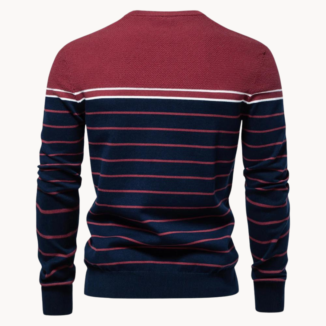 Charles - Atlantic Striped Cotton Sweater