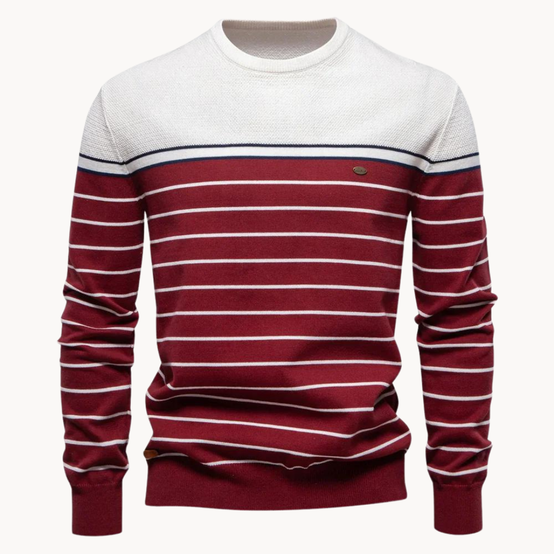 Charles - Atlantic Striped Cotton Sweater