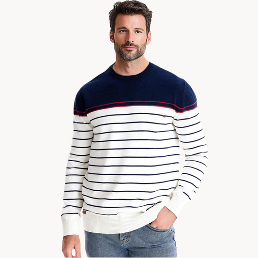 Charles - Atlantic Striped Cotton Sweater