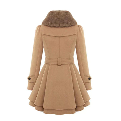 Samantha - Chic trench coat with vegan fur