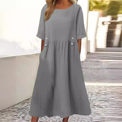 Evelyn - Summer dress in cotton and linen