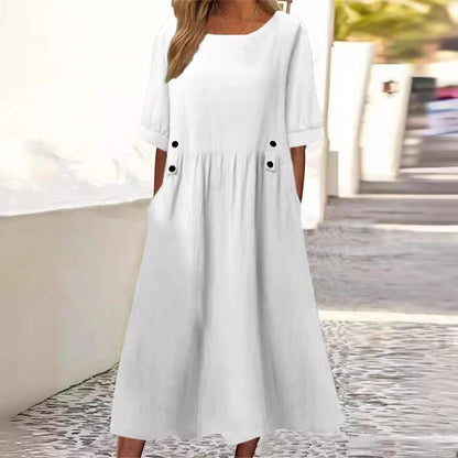 Evelyn - Summer dress in cotton and linen