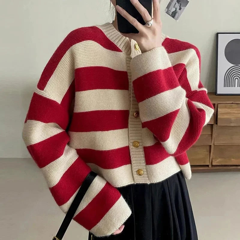 Estella - Striped Knit Cardigan