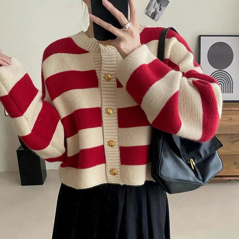 Estella - Striped Knit Cardigan