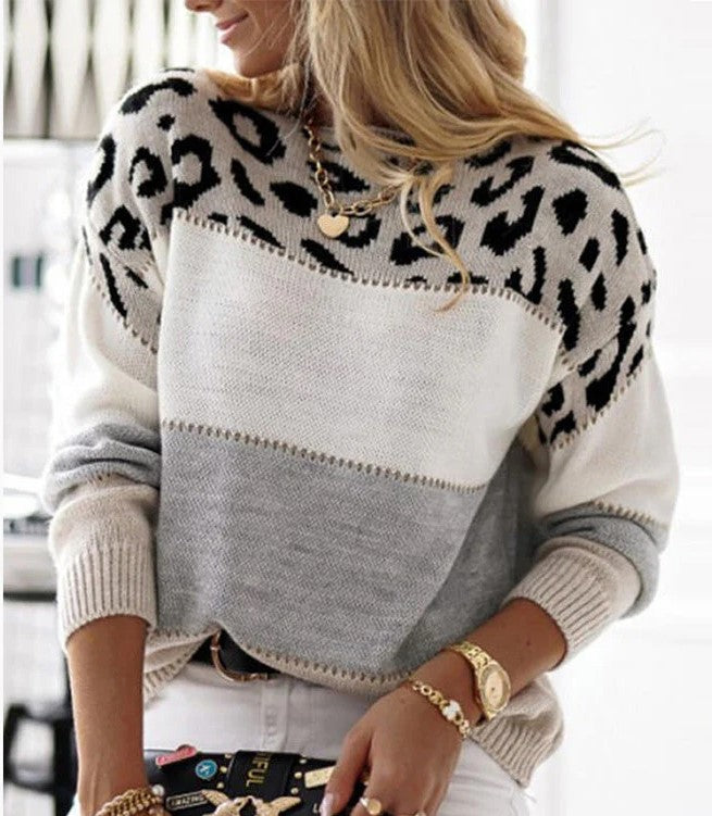 Emma - Sweater with leopard print