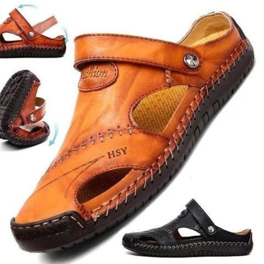 Snappy | Soft Leather Sandals For Outdoor Men