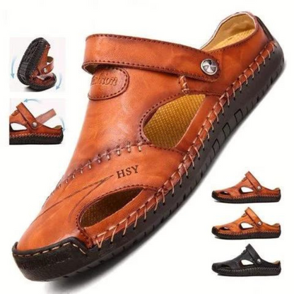 Snappy | Soft Leather Sandals For Outdoor Men