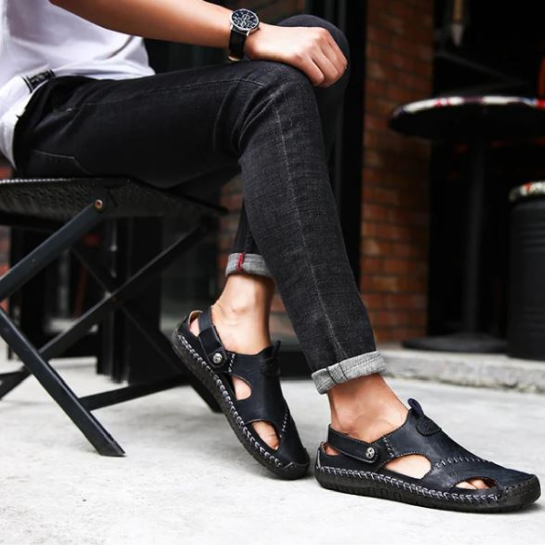 Snappy | Soft Leather Sandals For Outdoor Men